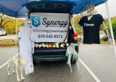 Halloween skeleton decorations in Synergy gear