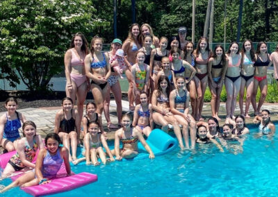 Group of girls at pool party