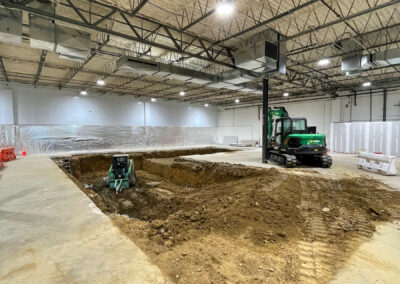 digging pit at new gymnastics facility